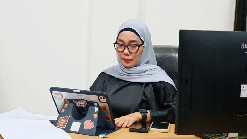Reni Purba saat mengikuti kegiatan Penguatan Kehumasan secara daring