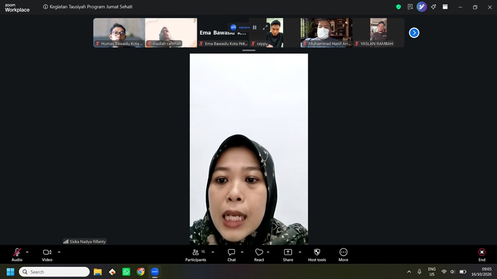 Jumat Sehati, Bawaslu Pekanbaru Ingatkan Pentingnya Mensyukuri Setiap Nikmat