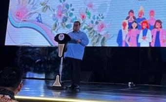 Ketua Bawaslu Rahmat Bagja dalam Konsolidasi Perempuan Pengawas Pemilihan Umum dan Masyarakat Sipil bertema Mewujudkan Ekosistem Pemilu Inklusif, Anti-Kekerasan, dan Berbasis Transformasi Digital di Jakarta.